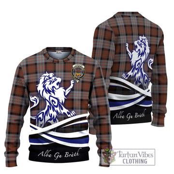 Cameron of Erracht Weathered Tartan Ugly Sweater with Alba Gu Brath Regal Lion Emblem