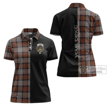 Cameron of Erracht Weathered Tartan Women's Polo Shirt with Family Crest and Half Of Me Style