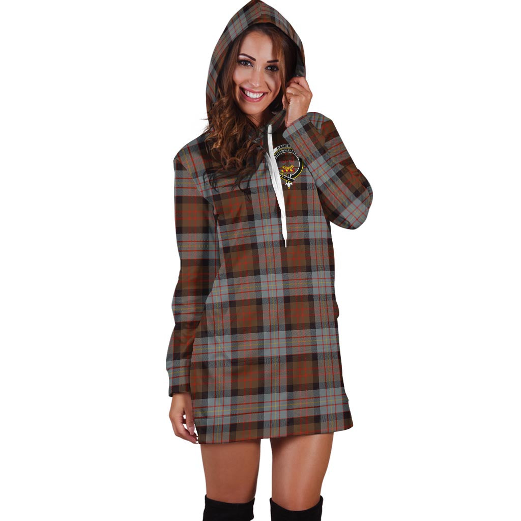 Cameron of Erracht Weathered Tartan Hoodie Dress with Family Crest - Tartan Vibes Clothing