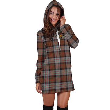 Cameron of Erracht Weathered Tartan Hoodie Dress with Family Crest