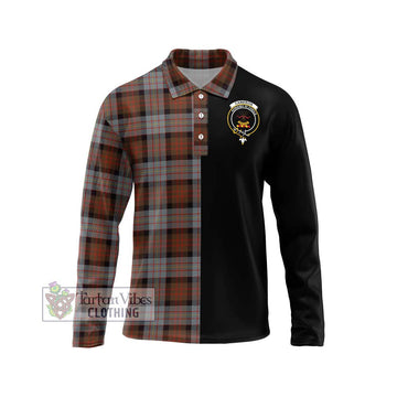 Cameron of Erracht Weathered Tartan Long Sleeve Polo Shirt with Family Crest and Half Of Me Style