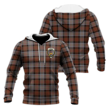 Cameron of Erracht Weathered Tartan Knitted Hoodie with Family Crest