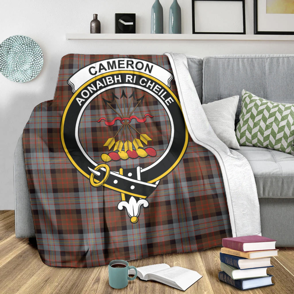 Cameron of Erracht Weathered Tartan Blanket with Family Crest X-Large 59 x 79 inches 150 x 200 cm - Tartan Vibes Clothing