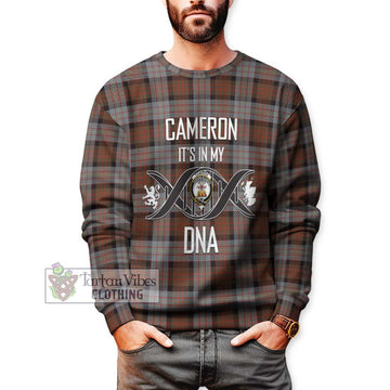 Cameron of Erracht Weathered Tartan Sweatshirt with Family Crest DNA In Me Style