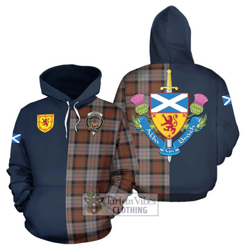 Cameron of Erracht Weathered Tartan Hoodie Alba with Scottish Lion Royal Arm Half Style