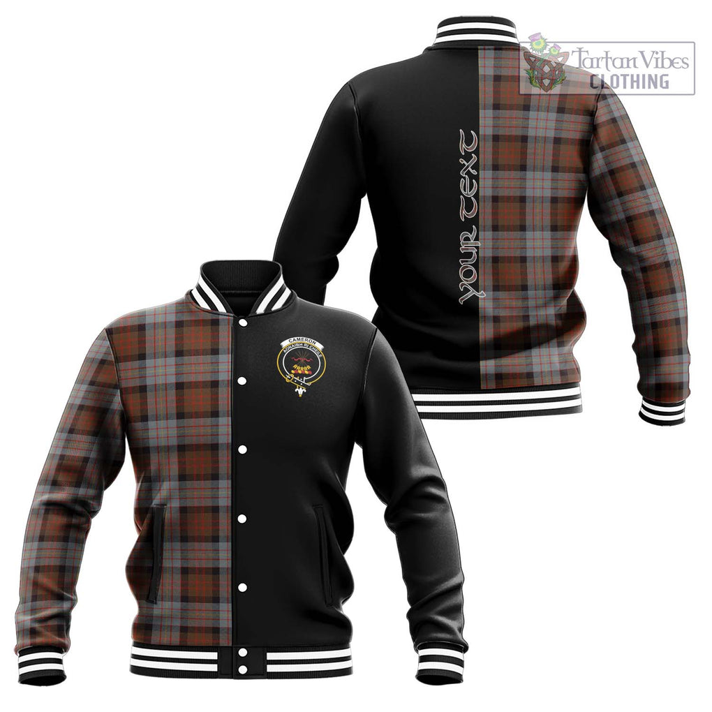 Cameron of Erracht Weathered Tartan Baseball Jacket with Family Crest and Half Of Me Style Unisex - Tartanvibesclothing Shop