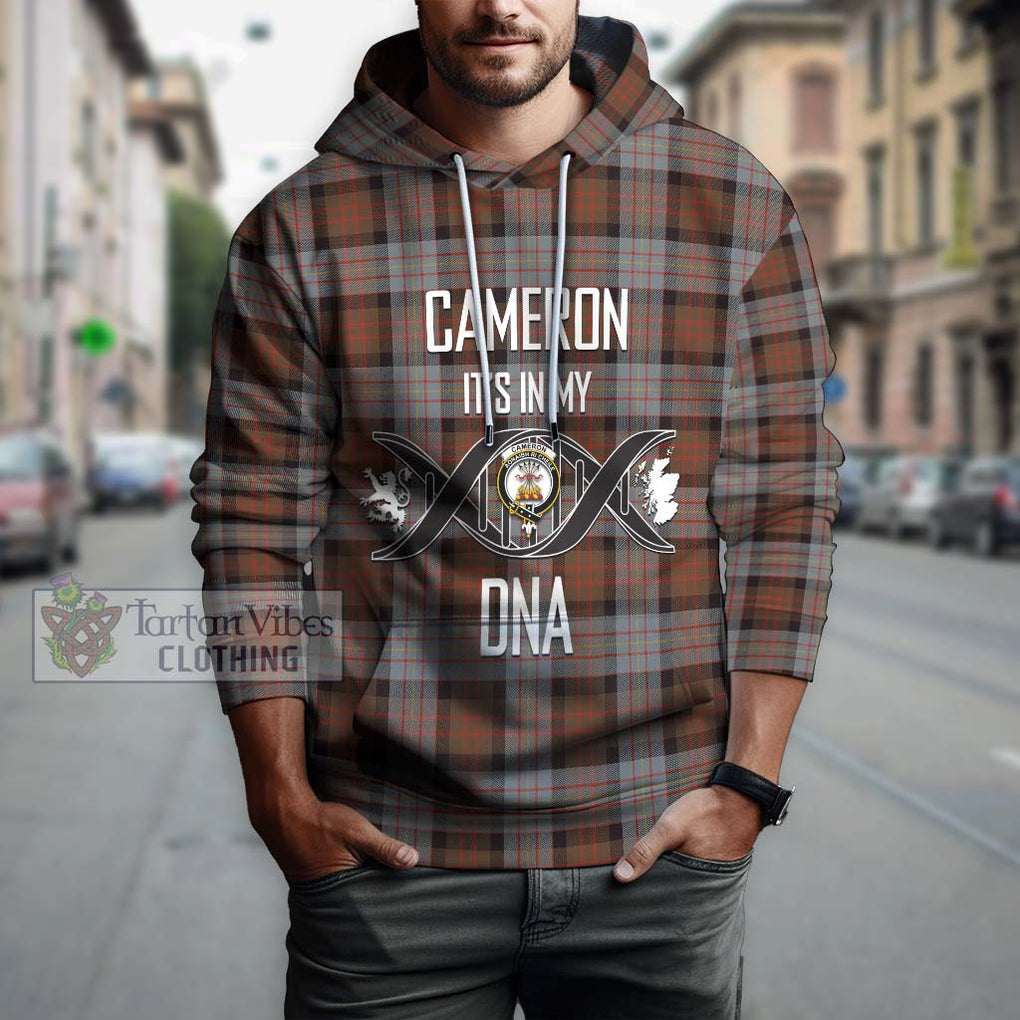 Cameron of Erracht Weathered Tartan Hoodie with Family Crest DNA In Me Style Pullover Hoodie - Tartanvibesclothing Shop