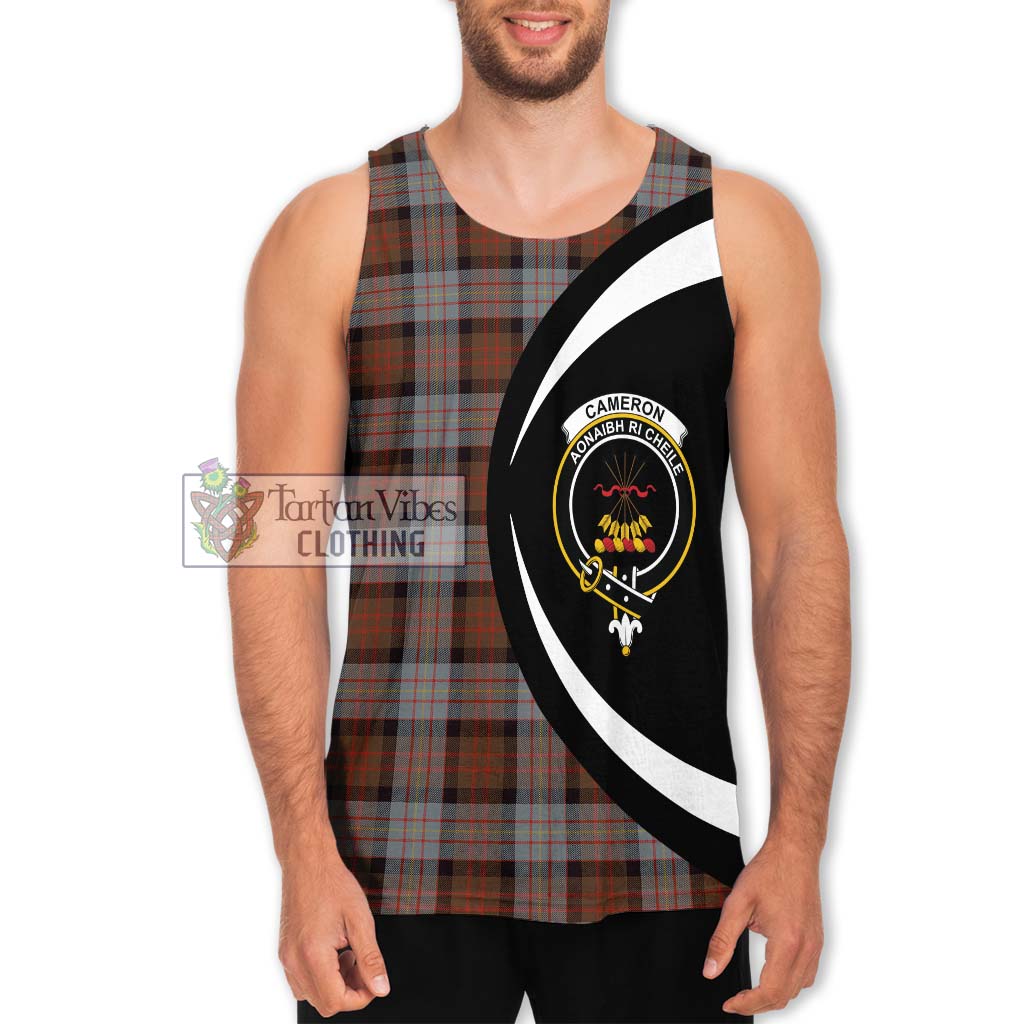 Cameron of Erracht Weathered Tartan Men's Tank Top with Family Crest Circle Style Men - Tartan Vibes Clothing