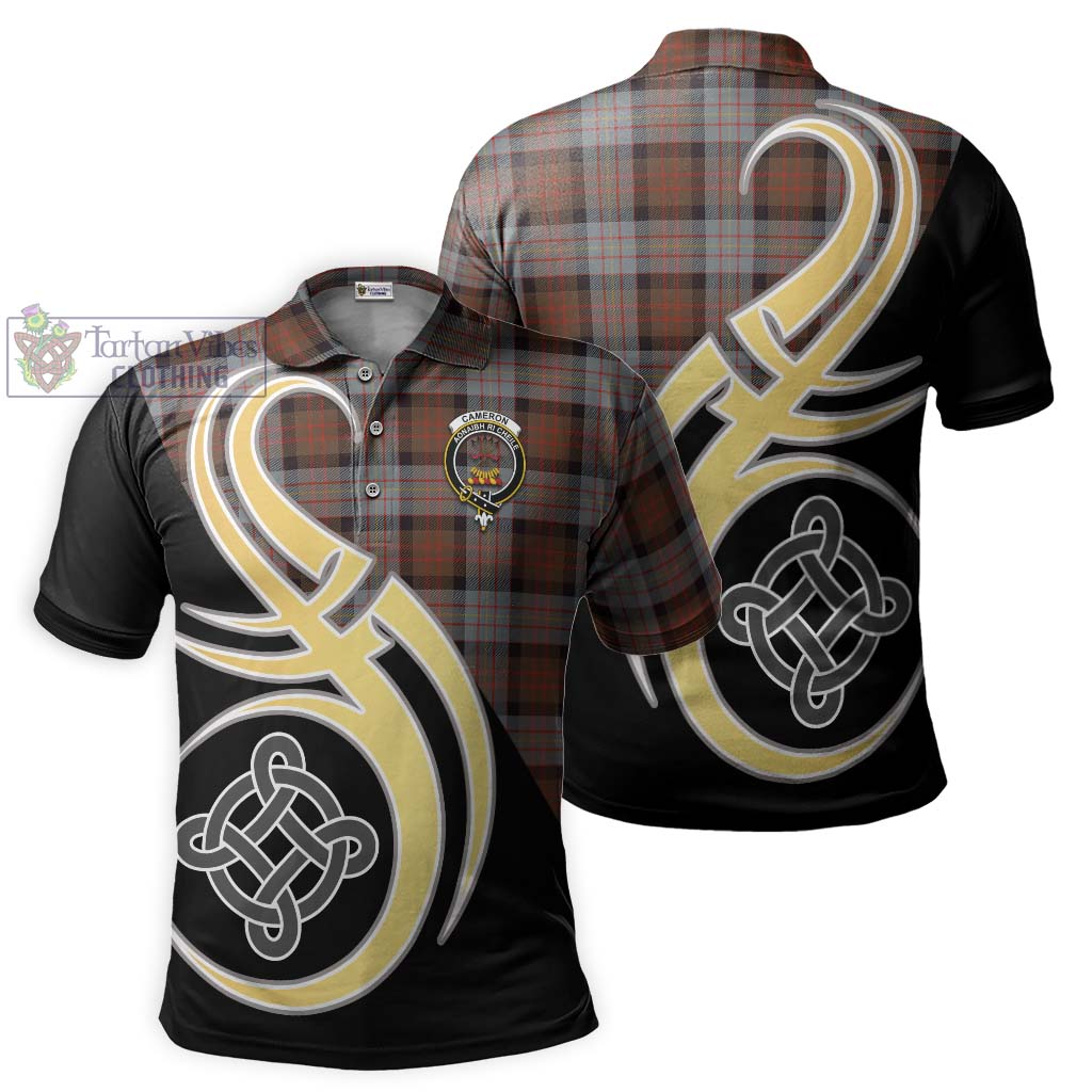 Cameron of Erracht Weathered Tartan Polo Shirt with Family Crest and Celtic Symbol Style Kid - Tartan Vibes Clothing