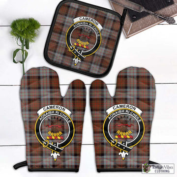 Cameron of Erracht Weathered Tartan Combo Oven Mitt & Pot-Holder with Family Crest