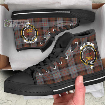 Cameron of Erracht Weathered Tartan High Top Shoes with Family Crest