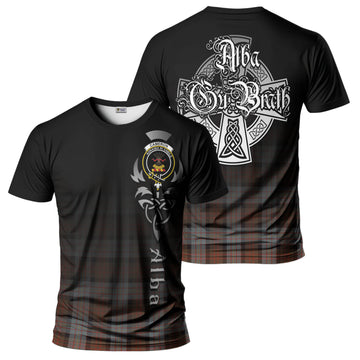 Cameron of Erracht Weathered Tartan T-Shirt Featuring Alba Gu Brath Family Crest Celtic Inspired