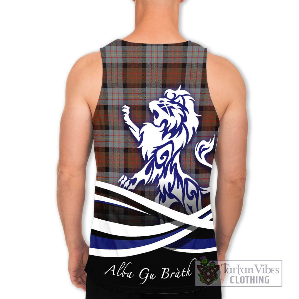 Cameron of Erracht Weathered Tartan Men's Tank Top with Alba Gu Brath Regal Lion Emblem - Tartanvibesclothing Shop