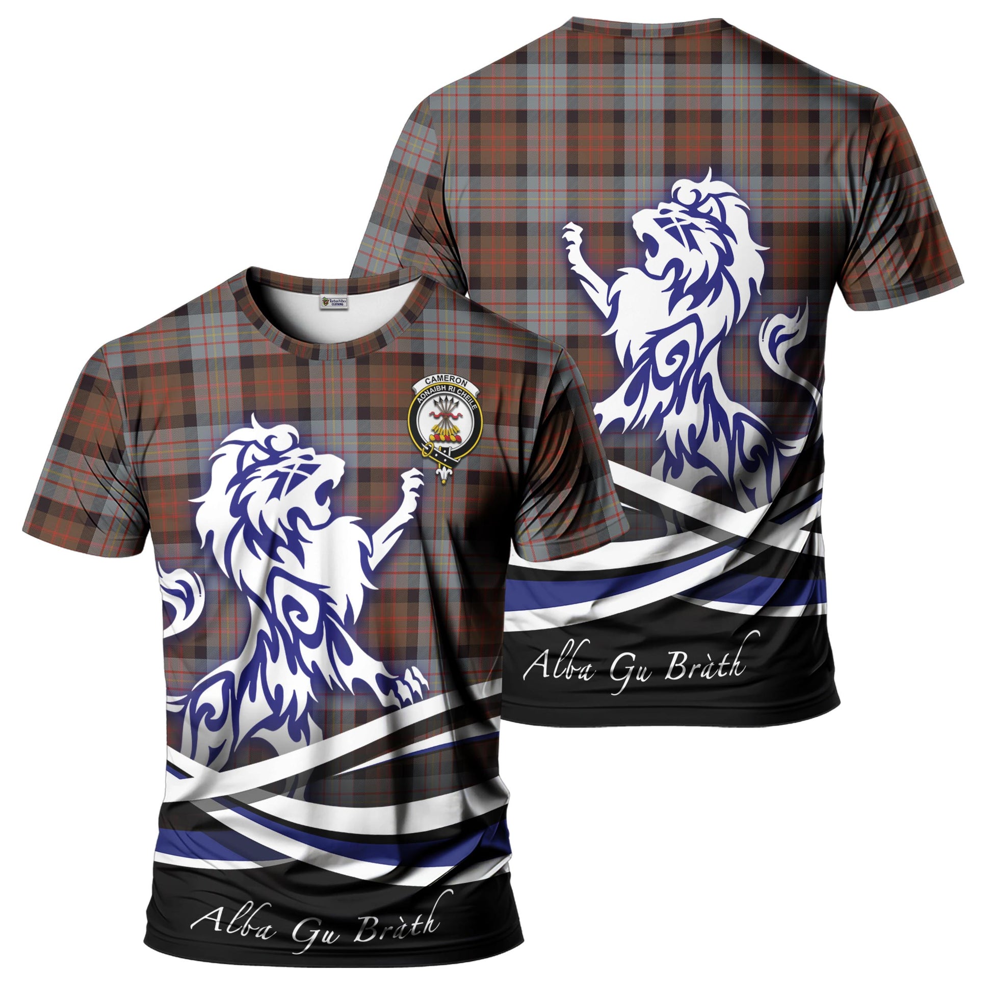 cameron-of-erracht-weathered-tartan-t-shirt-with-alba-gu-brath-regal-lion-emblem