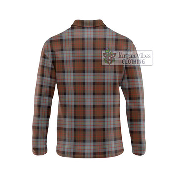 Cameron of Erracht Weathered Tartan Long Sleeve Polo Shirt with Family Crest DNA In Me Style