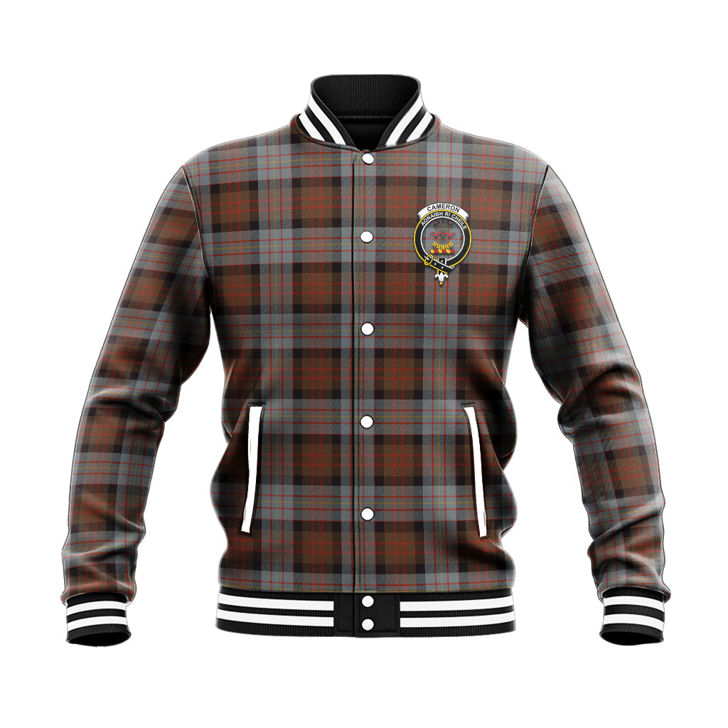 Cameron of Erracht Weathered Tartan Baseball Jacket with Family Crest - Tartan Vibes Clothing