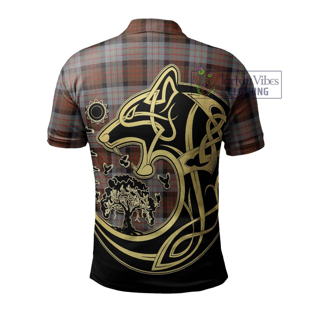 Cameron of Erracht Weathered Tartan Polo Shirt with Family Crest Celtic Wolf Style - Tartanvibesclothing Shop