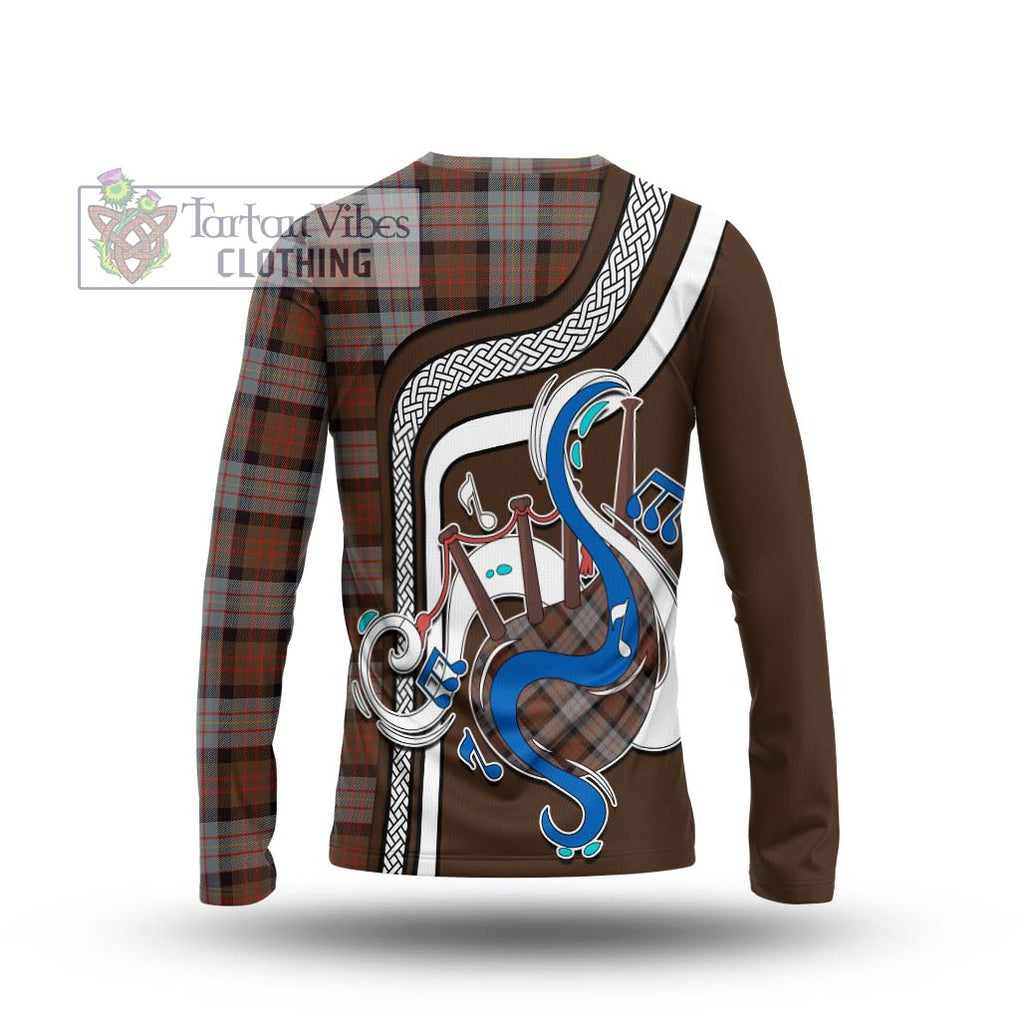 Tartan Vibes Clothing Cameron of Erracht Weathered Tartan Long Sleeve T-Shirt with Epic Bagpipe Style