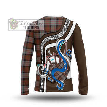 Cameron of Erracht Weathered Tartan Long Sleeve T-Shirt with Epic Bagpipe Style