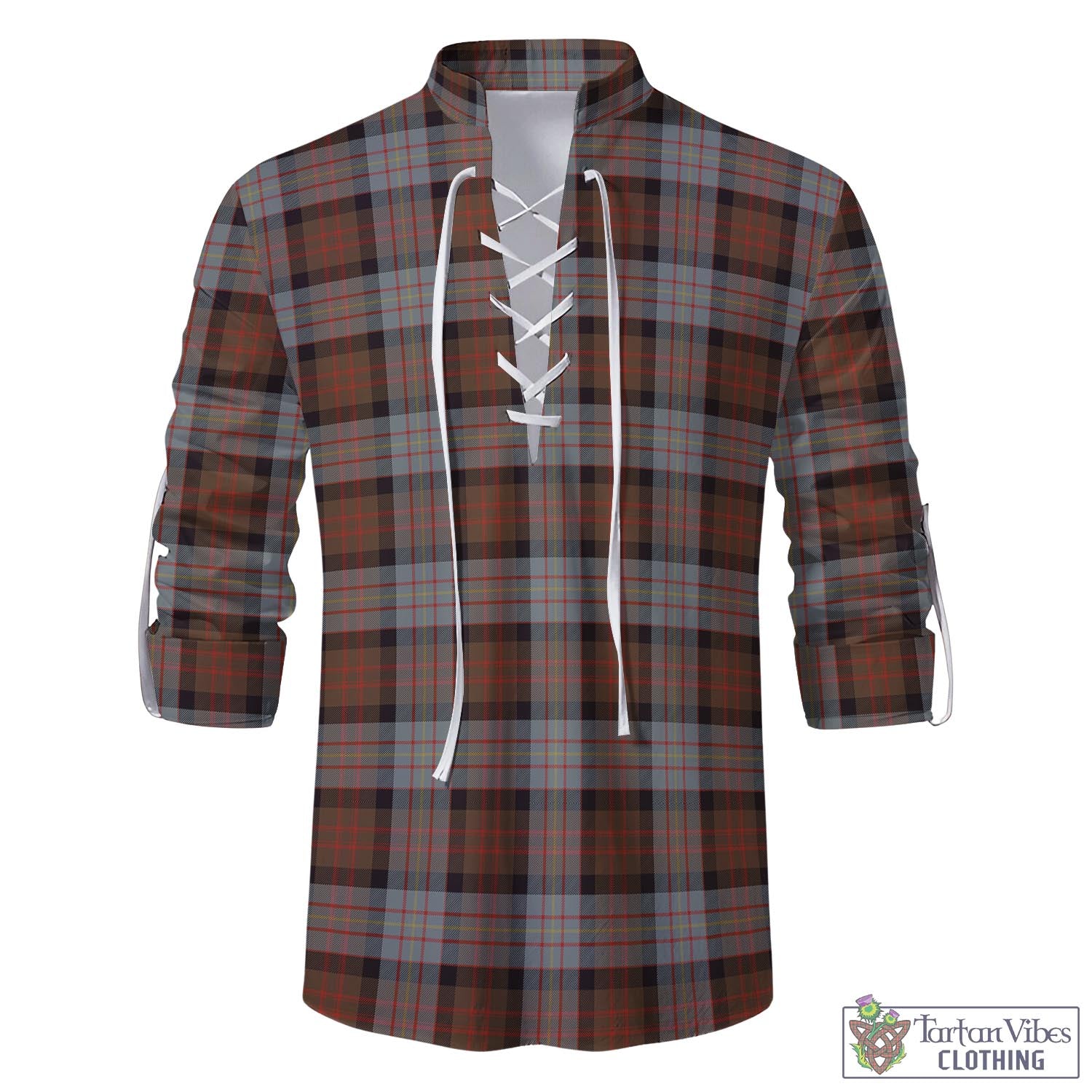 Tartan Vibes Clothing Cameron of Erracht Weathered Tartan Men's Scottish Traditional Jacobite Ghillie Kilt Shirt