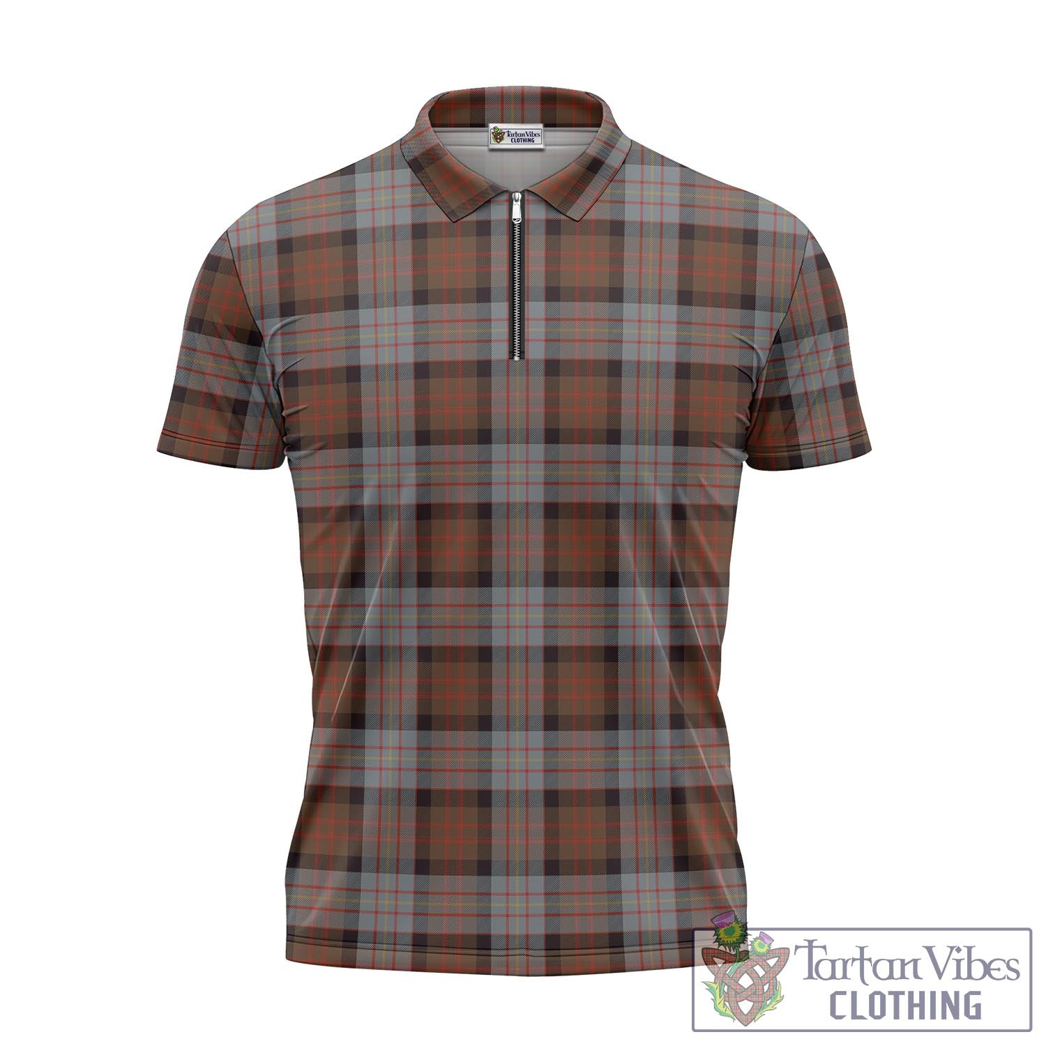 Tartan Vibes Clothing Cameron of Erracht Weathered Tartan Zipper Polo Shirt