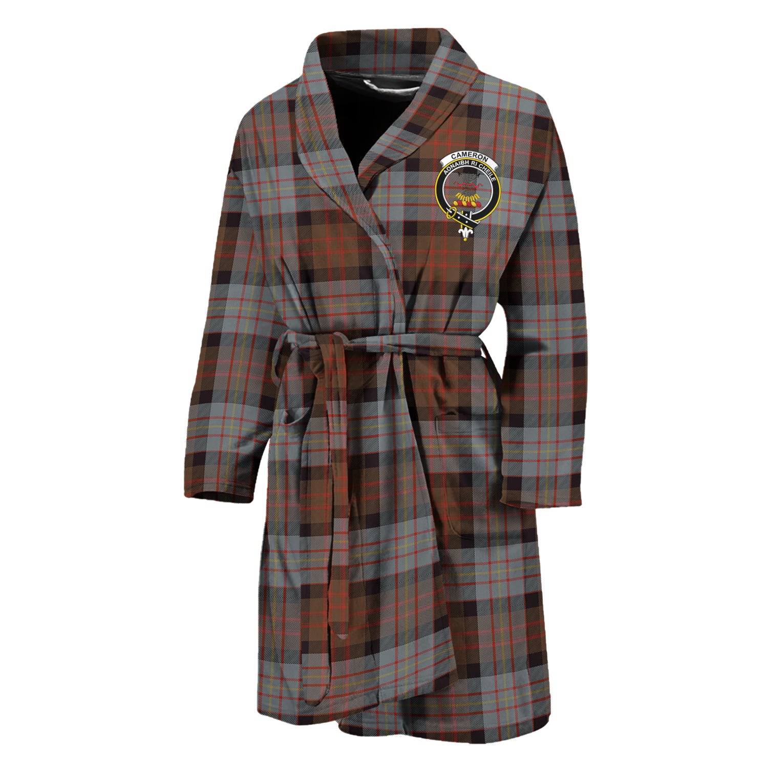 Cameron of Erracht Weathered Tartan Bathrobe with Family Crest Unisex M - Tartan Vibes Clothing