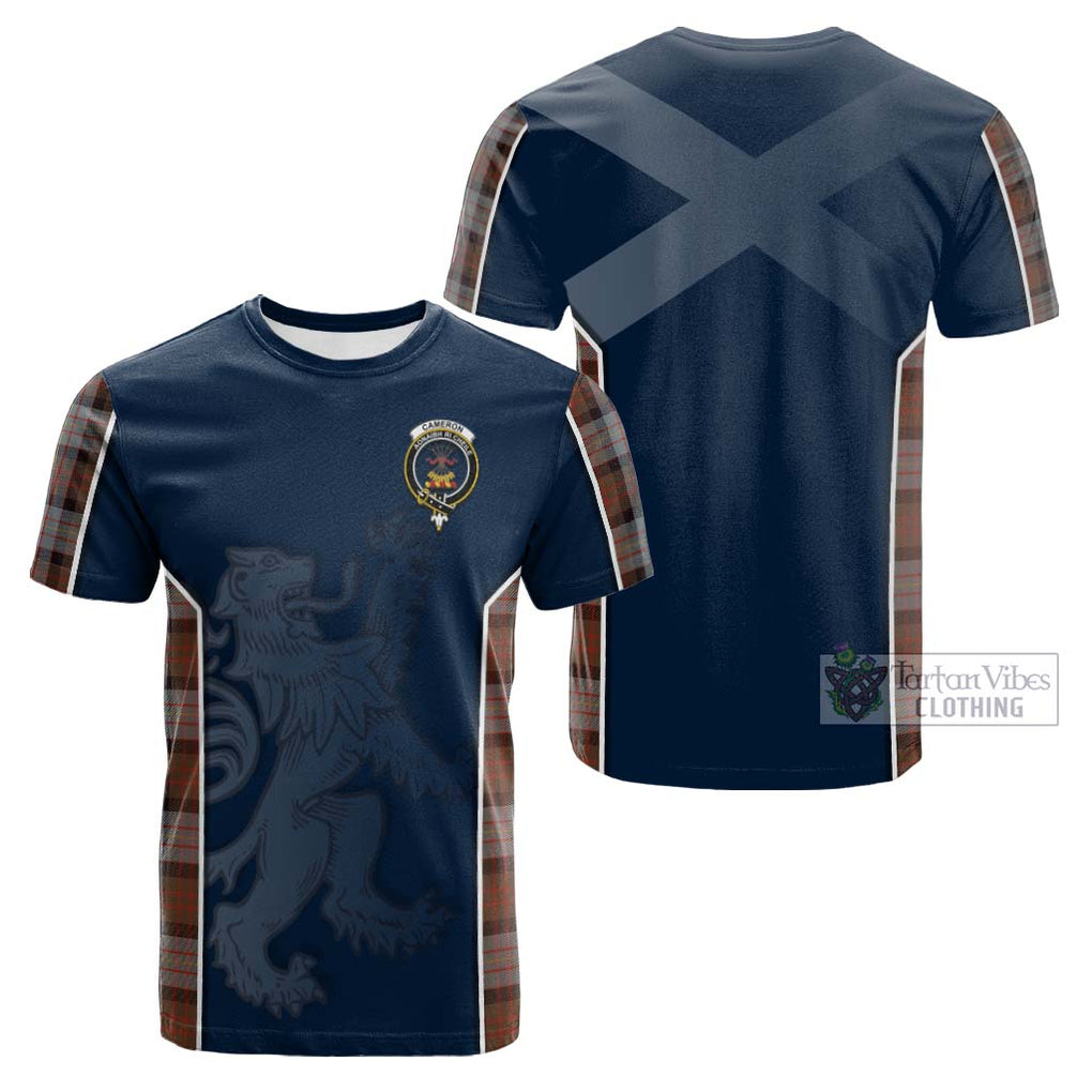 Tartan Vibes Clothing Cameron of Erracht Weathered Tartan Cotton T-shirt with Family Crest and Lion Rampant Vibes Sport Style