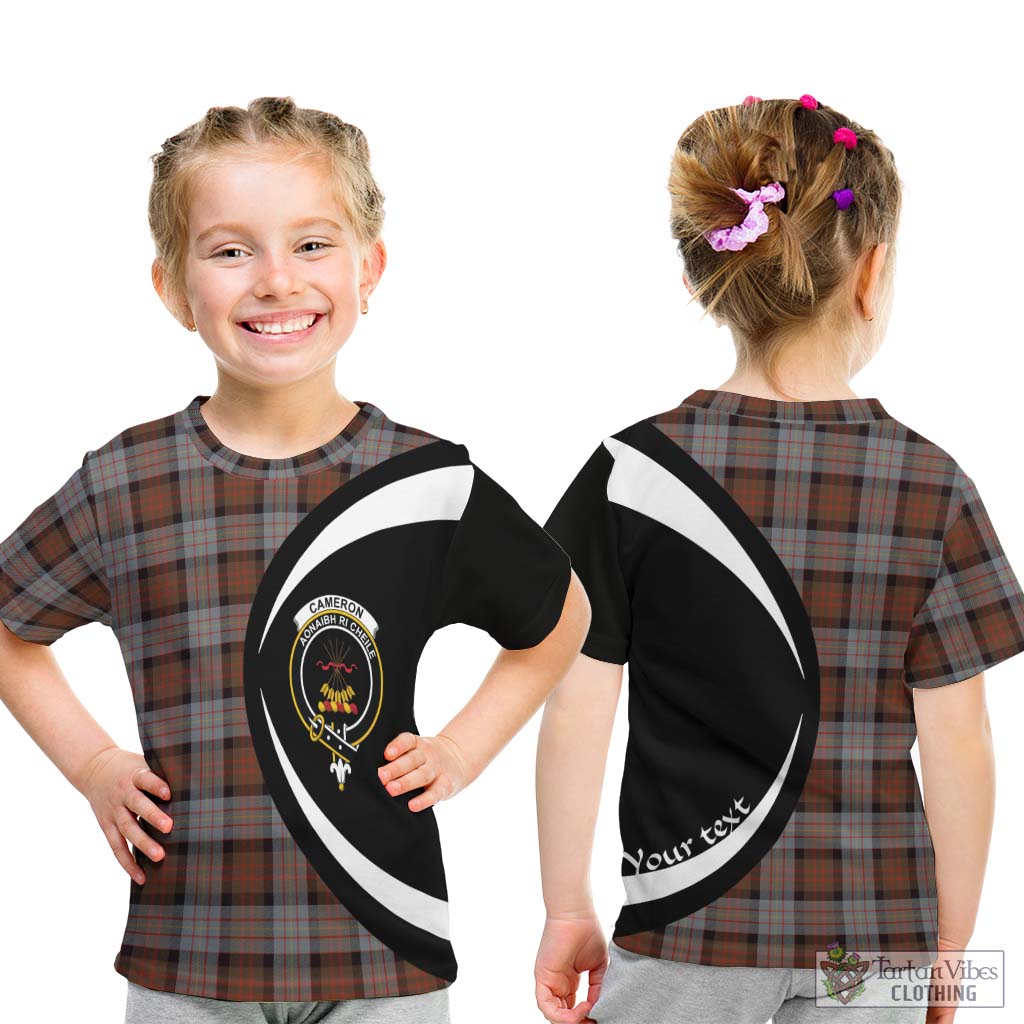 Cameron of Erracht Weathered Tartan Kid T-Shirt with Family Crest Circle Style - Tartan Vibes Clothing