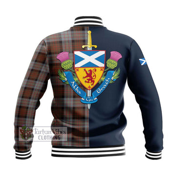 Cameron of Erracht Weathered Tartan Baseball Jacket Alba with Scottish Lion Royal Arm Half Style