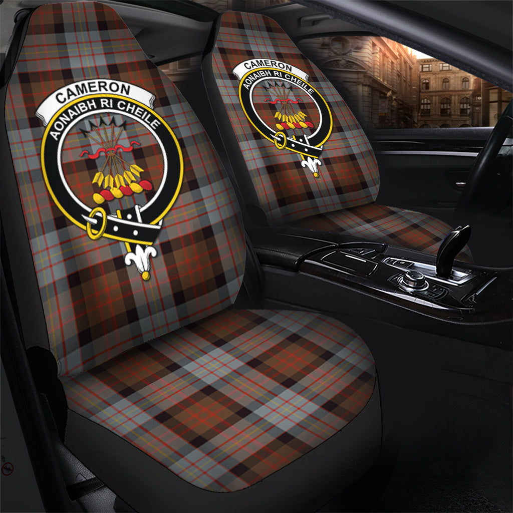 Cameron of Erracht Weathered Tartan Car Seat Cover with Family Crest - Tartanvibesclothing