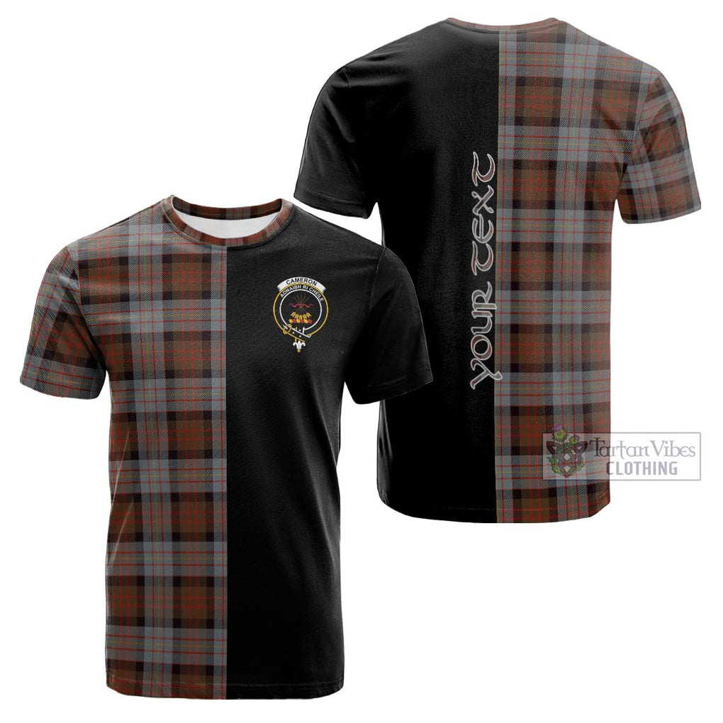 Tartan Vibes Clothing Cameron of Erracht Weathered Tartan Cotton T-shirt with Family Crest and Half Of Me Style