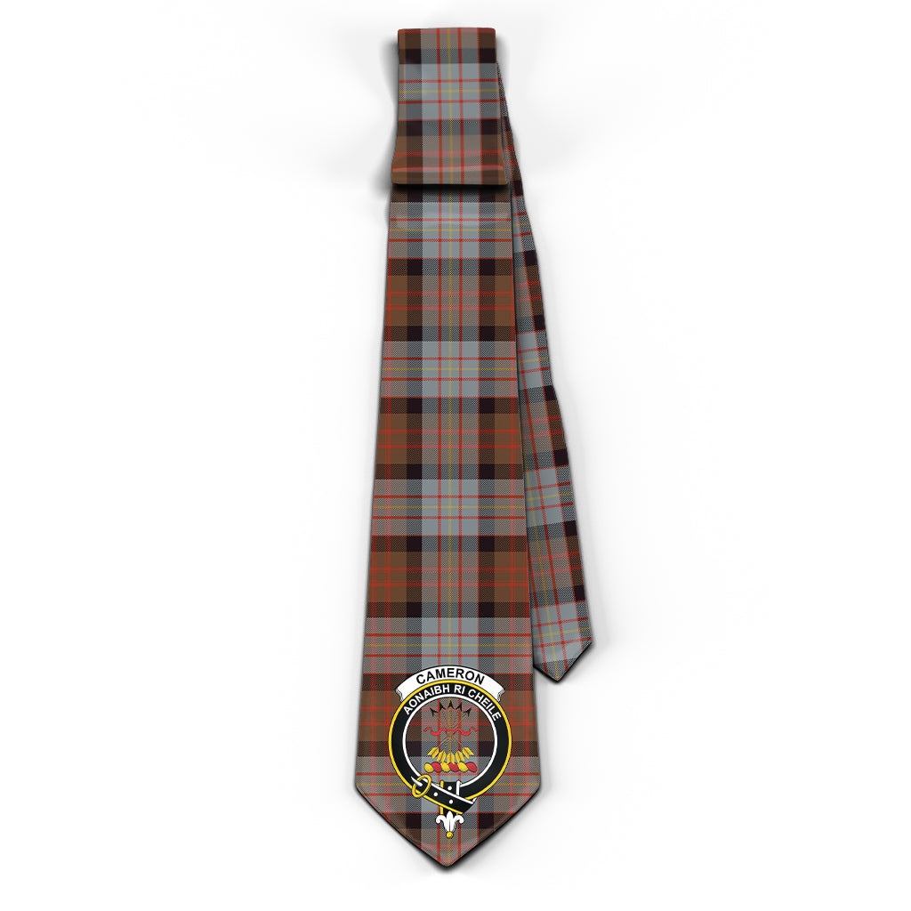 Cameron of Erracht Weathered Tartan Classic Necktie with Family Crest - Tartan Vibes Clothing