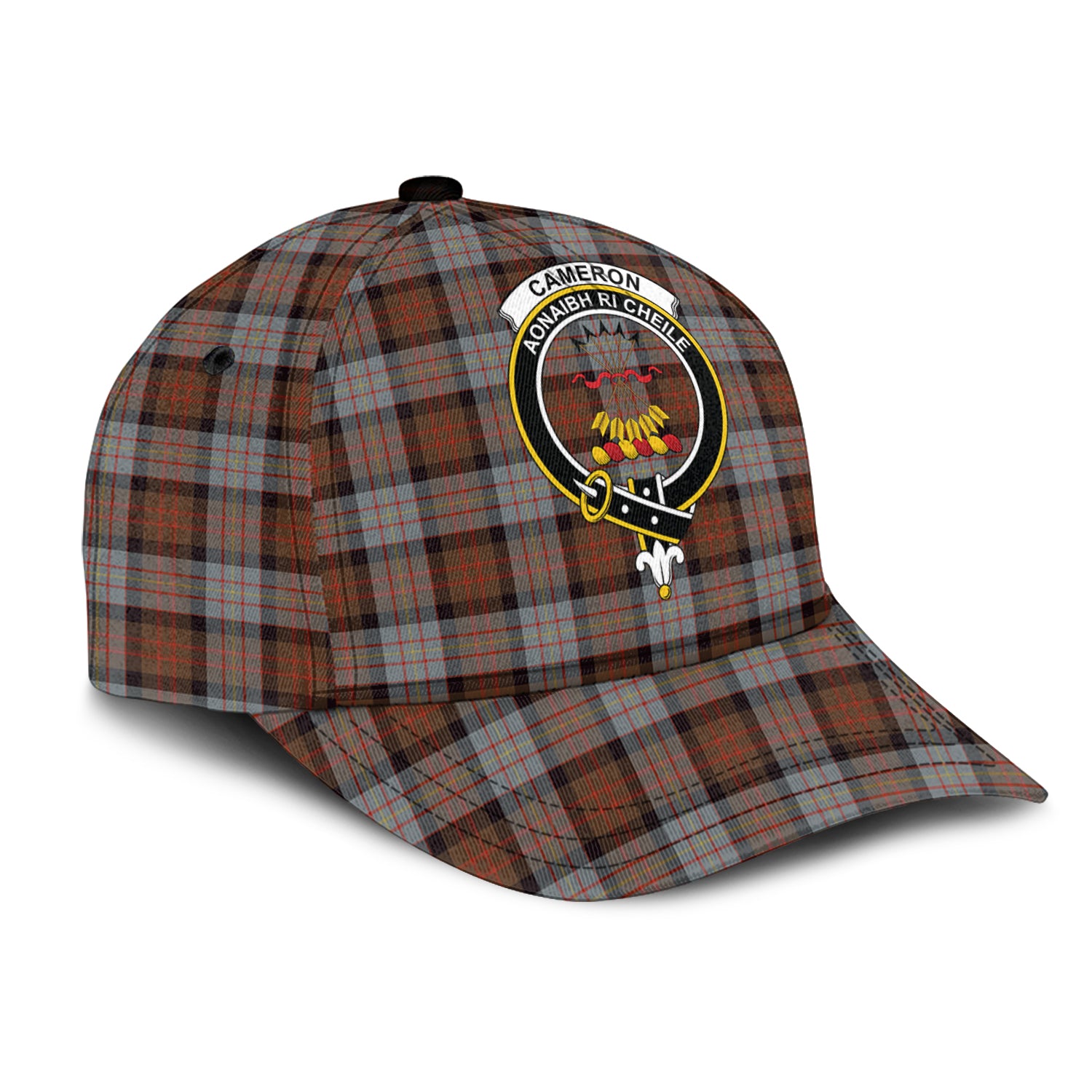 Cameron of Erracht Weathered Tartan Classic Cap with Family Crest - Tartan Vibes Clothing