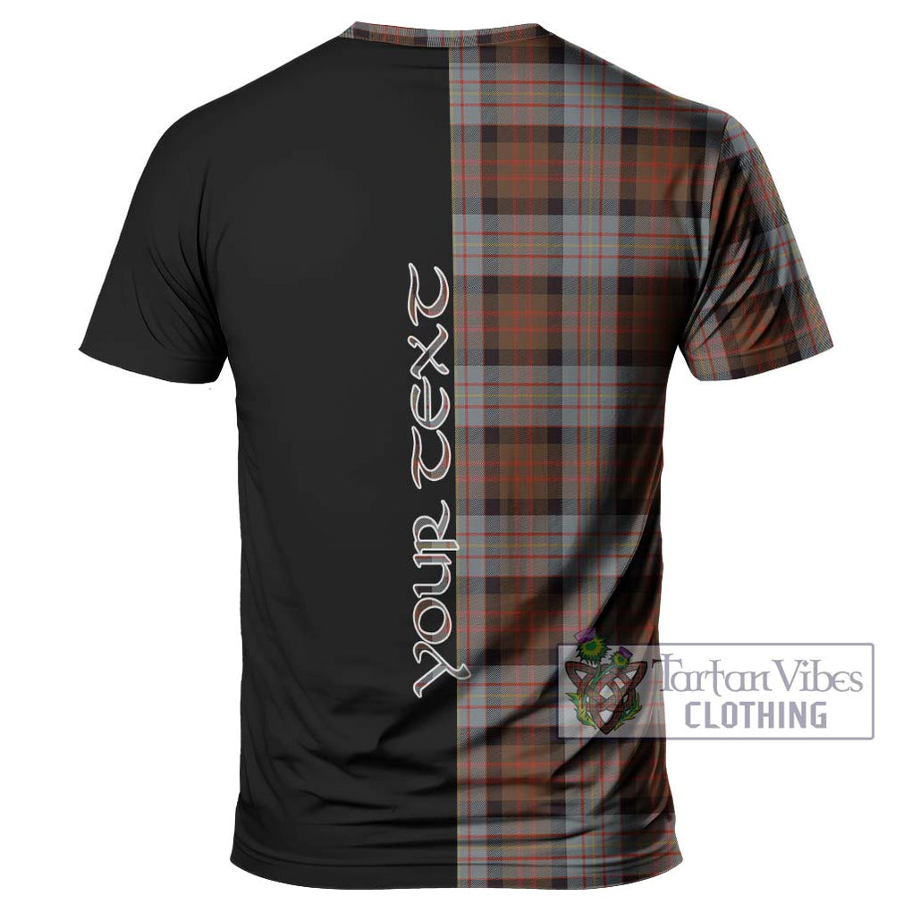 Cameron of Erracht Weathered Tartan T-Shirt with Family Crest and Half Of Me Style - Tartanvibesclothing Shop