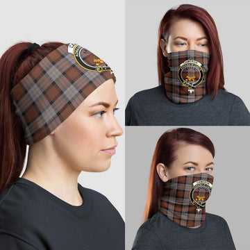 Cameron of Erracht Weathered Tartan Neck Gaiters, Tartan Bandanas, Tartan Head Band with Family Crest