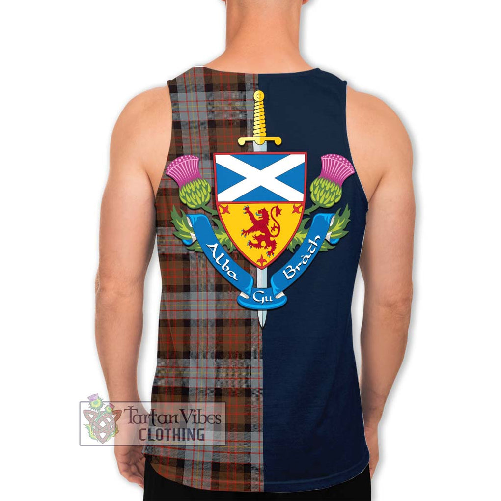 Tartan Vibes Clothing Cameron of Erracht Weathered Tartan Men's Tank Top with Scottish Lion Royal Arm Half Style