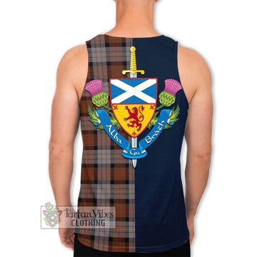 Cameron of Erracht Weathered Tartan Men's Tank Top Alba with Scottish Lion Royal Arm Half Style