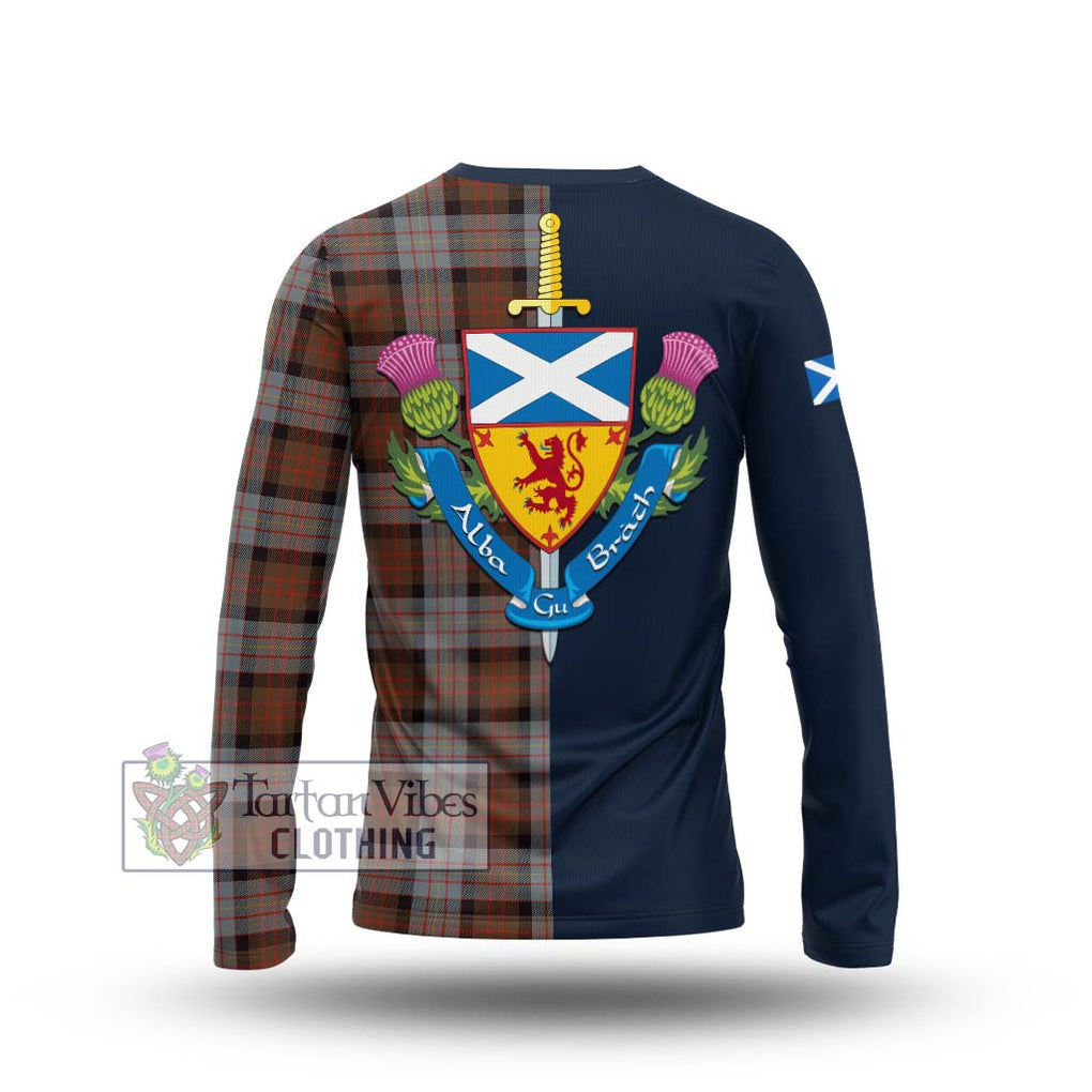 Tartan Vibes Clothing Cameron of Erracht Weathered Tartan Long Sleeve T-Shirt with Scottish Lion Royal Arm Half Style