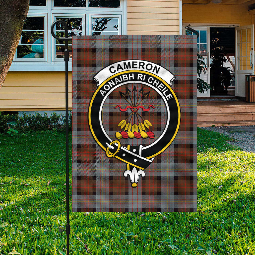 Cameron of Erracht Weathered Tartan Flag with Family Crest - Tartan Vibes Clothing