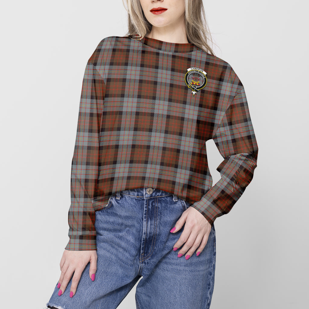 Cameron of Erracht Weathered Tartan Sweatshirt with Family Crest - Tartan Vibes Clothing