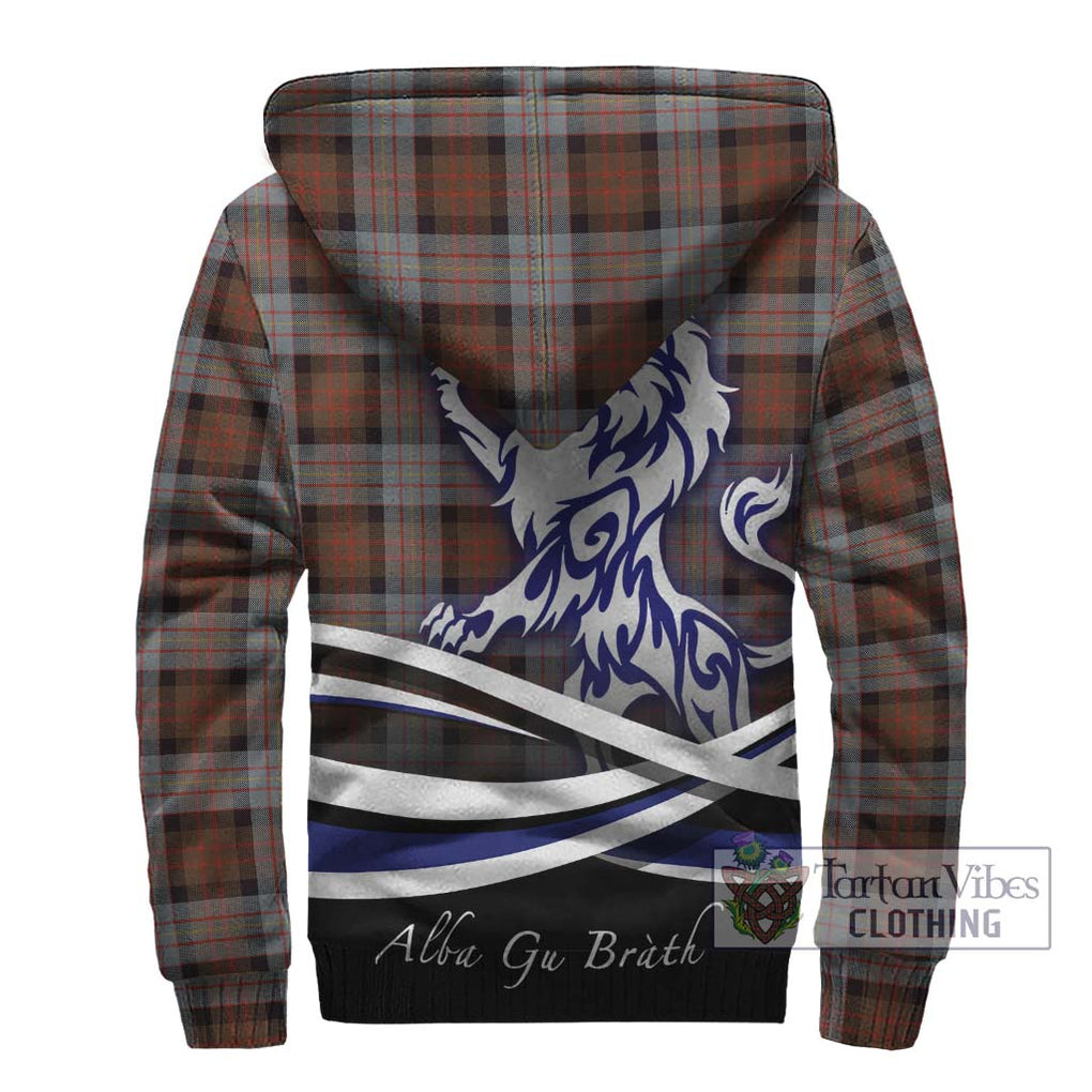 Cameron of Erracht Weathered Tartan Sherpa Hoodie with Alba Gu Brath Regal Lion Emblem - Tartanvibesclothing Shop