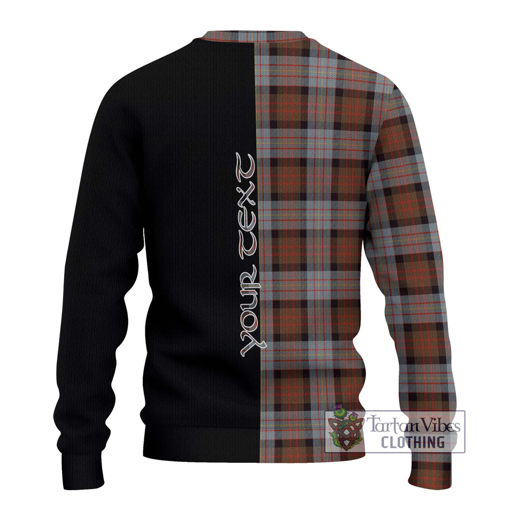 Cameron of Erracht Weathered Tartan Knitted Sweater with Family Crest and Half Of Me Style - Tartanvibesclothing Shop