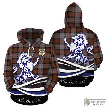 Cameron of Erracht Weathered Tartan Hoodie with Alba Gu Brath Regal Lion Emblem