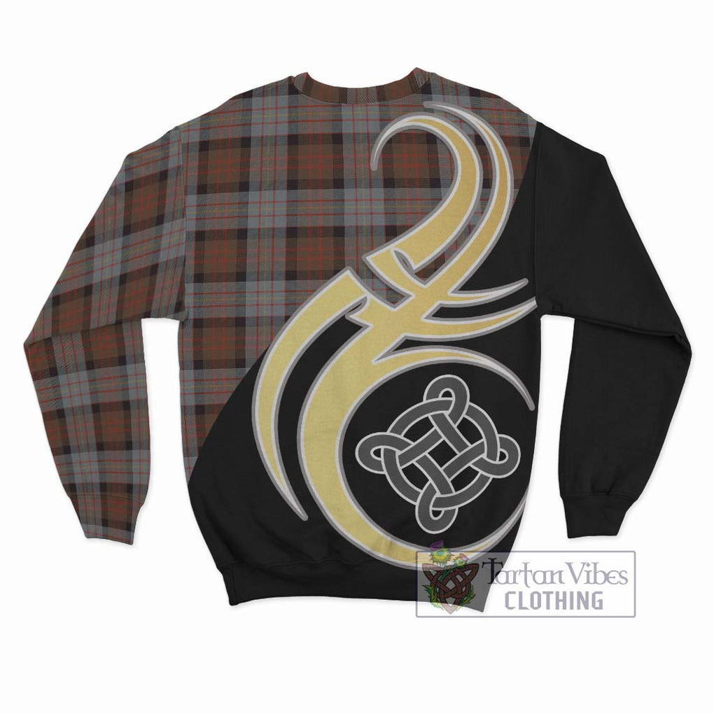 Cameron of Erracht Weathered Tartan Sweatshirt with Family Crest and Celtic Symbol Style - Tartan Vibes Clothing