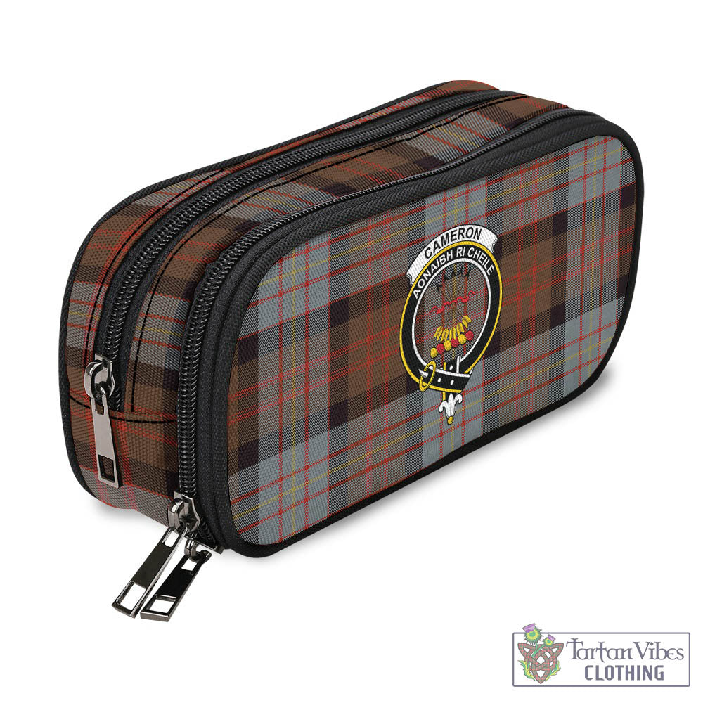 Tartan Vibes Clothing Cameron of Erracht Weathered Tartan Pen and Pencil Case with Family Crest