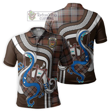 Cameron of Erracht Weathered Tartan Polo Shirt with Epic Bagpipe Style