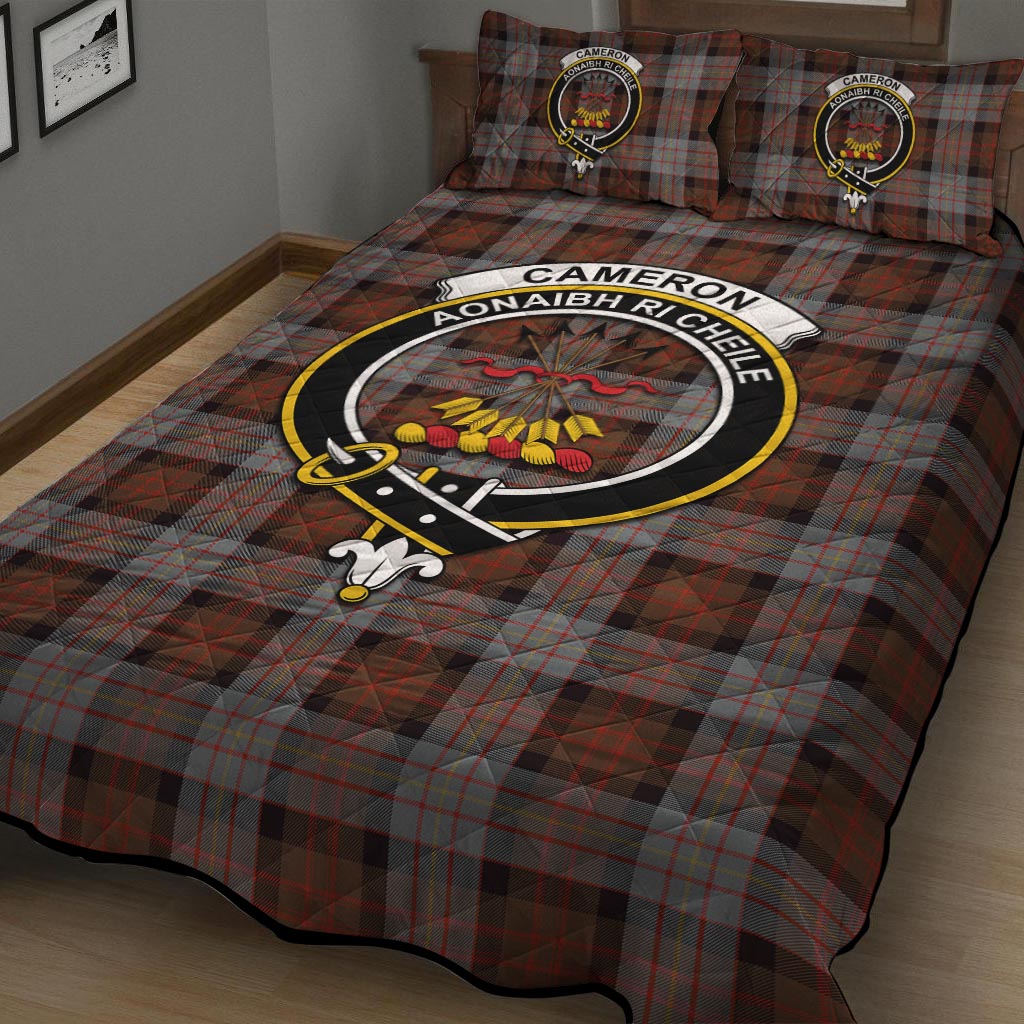 Cameron of Erracht Weathered Tartan Quilt Bed Set with Family Crest - Tartan Vibes Clothing