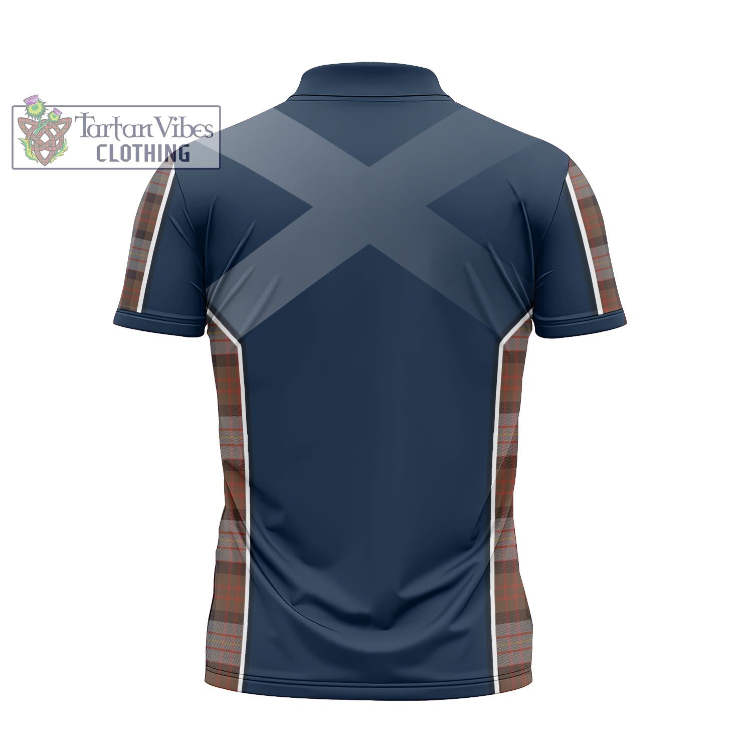 Tartan Vibes Clothing Cameron of Erracht Weathered Tartan Zipper Polo Shirt with Family Crest and Scottish Thistle Vibes Sport Style