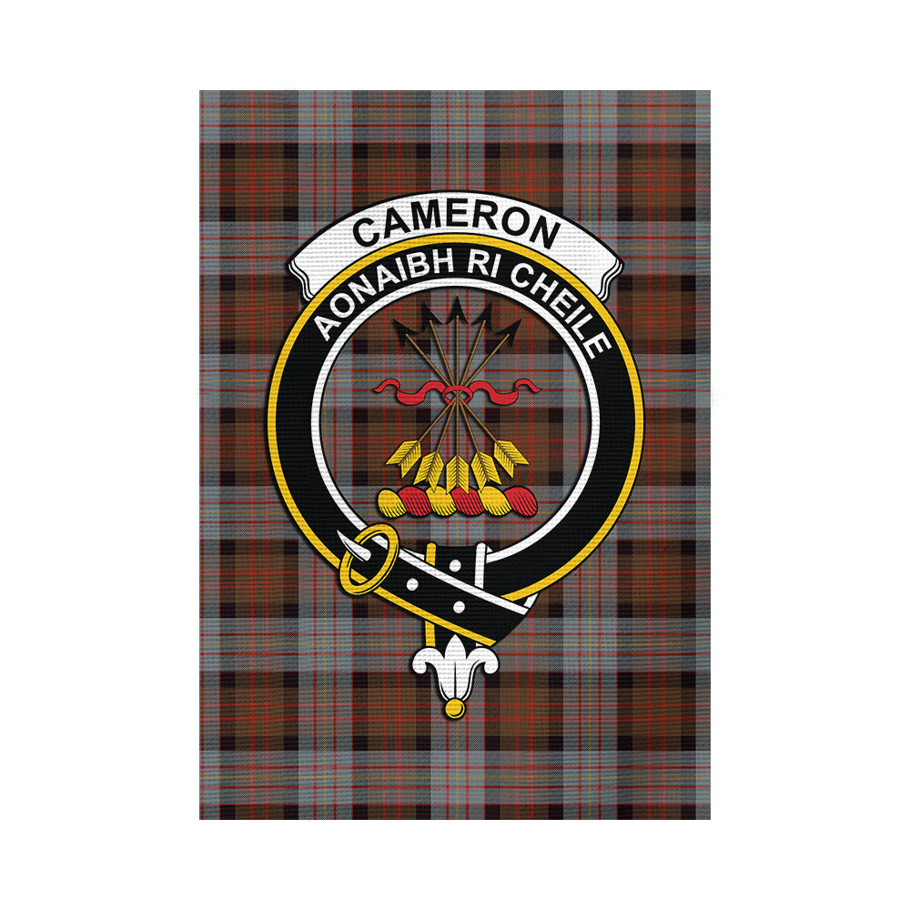 Cameron of Erracht Weathered Tartan Flag with Family Crest - Tartan Vibes Clothing