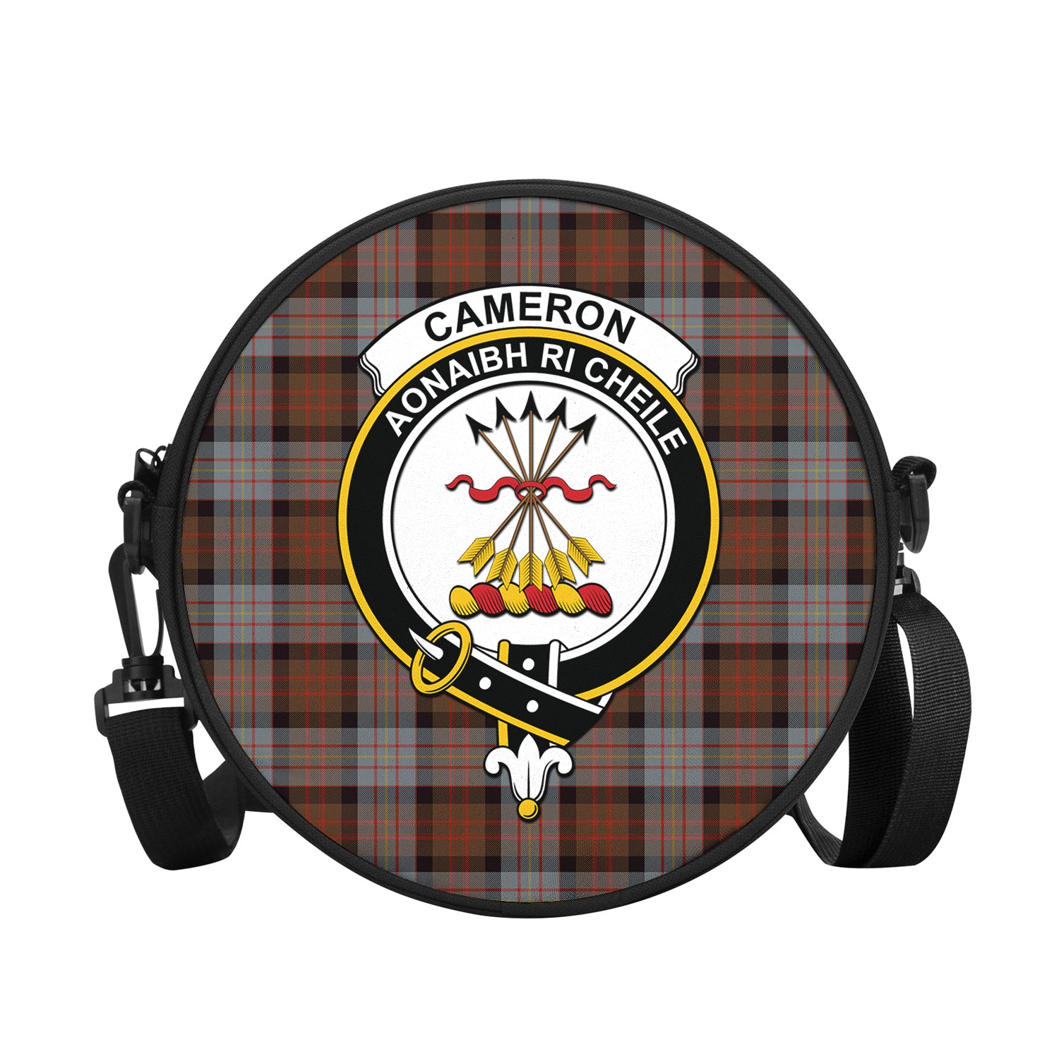 cameron-of-erracht-weathered-tartan-round-satchel-bags-with-family-crest